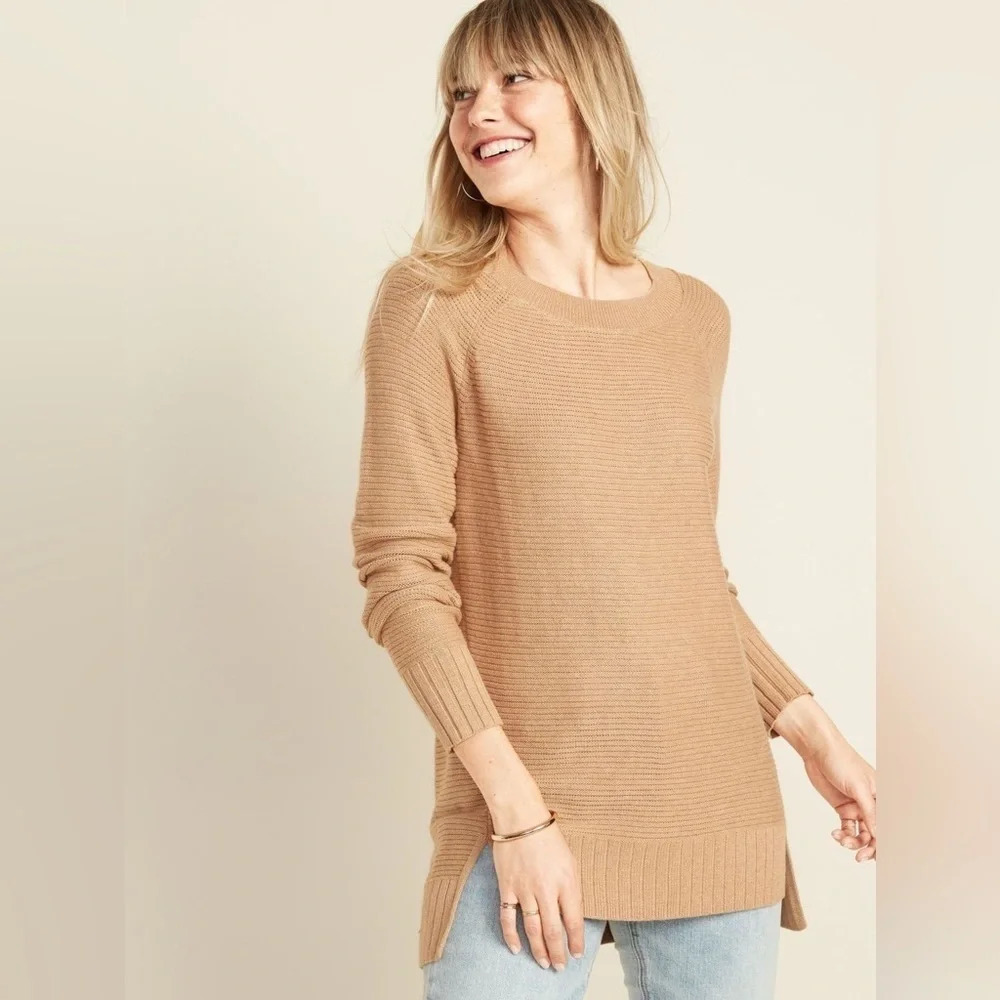 Old Navy • Camel Stitchy Bateau Sweater